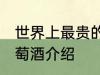 世界上最贵的葡萄酒 世界上最贵的葡萄酒介绍