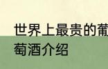 世界上最贵的葡萄酒 世界上最贵的葡萄酒介绍