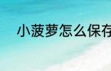 小菠萝怎么保存 怎么存放小菠萝