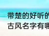 带楚的好听的古风名字 带楚的好听的古风名字有哪些