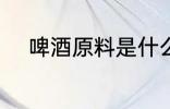 啤酒原料是什么 啤酒是什么做的