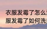 衣服发霉了怎么洗掉霉斑带颜色的 衣服发霉了如何洗掉霉斑带颜色的