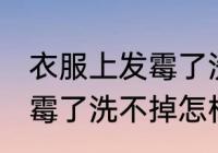 衣服上发霉了洗不掉怎么办 衣服上发霉了洗不掉怎样处理